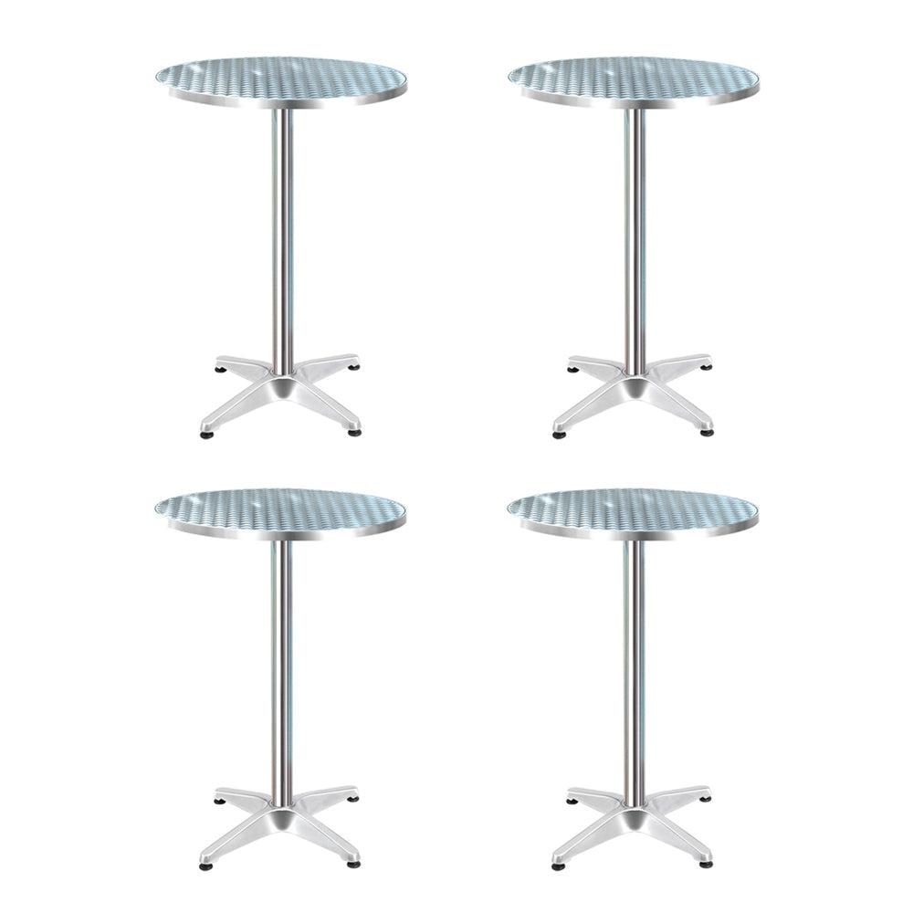 Gardeon Set of 4 Outdoor Bar Table Aluminium Round 70/110CM Chez Guru