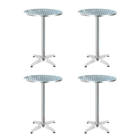 Gardeon Set of 4 Outdoor Bar Table Aluminium Round 70/110CM Chez Guru