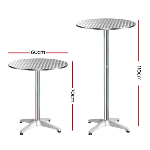 Gardeon Set of 6 Outdoor Bar Table Aluminium Round 70/110CM Chez Guru