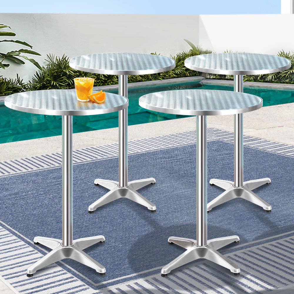 Gardeon Set of 6 Outdoor Bar Table Aluminium Round 70/110CM Chez Guru