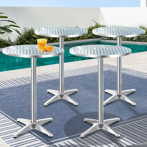 Gardeon Set of 6 Outdoor Bar Table Aluminium Round 70/110CM Chez Guru