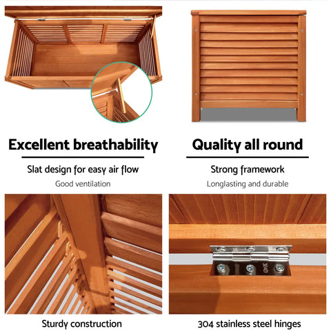 Gardeon Outdoor Storage Bench Box 210L Wooden Patio Furniture Garden Chair Seat Chez Guru