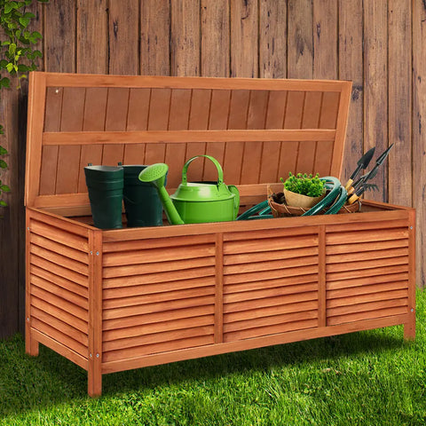 Gardeon Outdoor Storage Bench Box 210L Wooden Patio Furniture Garden Chair Seat Chez Guru