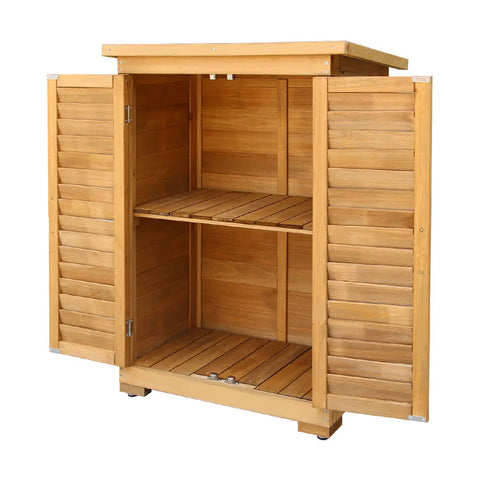 Gardeon Portable Wooden Garden Storage Cabinet Chez Guru