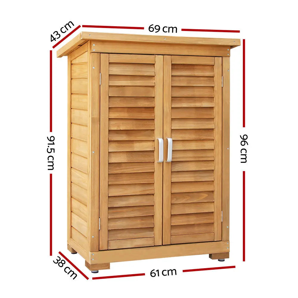 Gardeon Portable Wooden Garden Storage Cabinet Chez Guru
