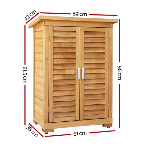 Gardeon Portable Wooden Garden Storage Cabinet Chez Guru