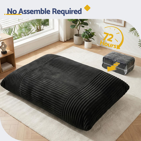 Artiss 3-in-1 Bean Bag Chair for Living Room Convertible Floor Sofa Dark Grey