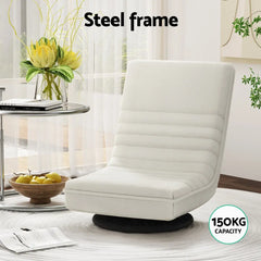 Artiss Floor Lounge Sofa Swivel Foldable Linen White - Chez Guru
