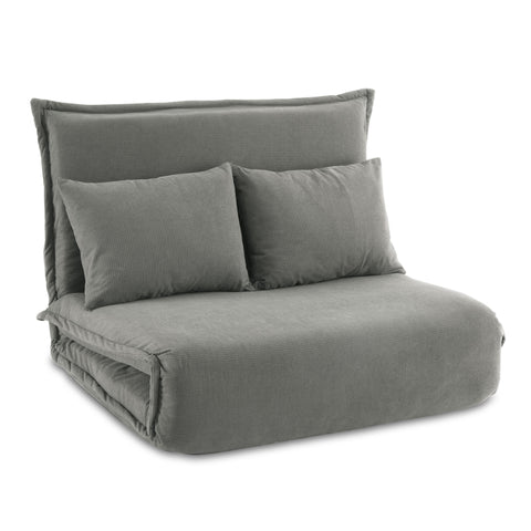Artiss Floor Lounge Sofa Bed Foldable 2 Seater Grey