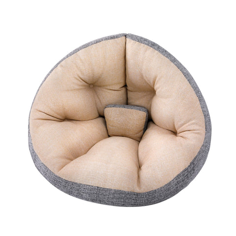 Artiss Floor Lounge Sofa Bed Chair Foldable Washable Beige Chez Guru