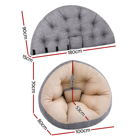 Artiss Floor Lounge Sofa Bed Chair Foldable Washable Beige Chez Guru
