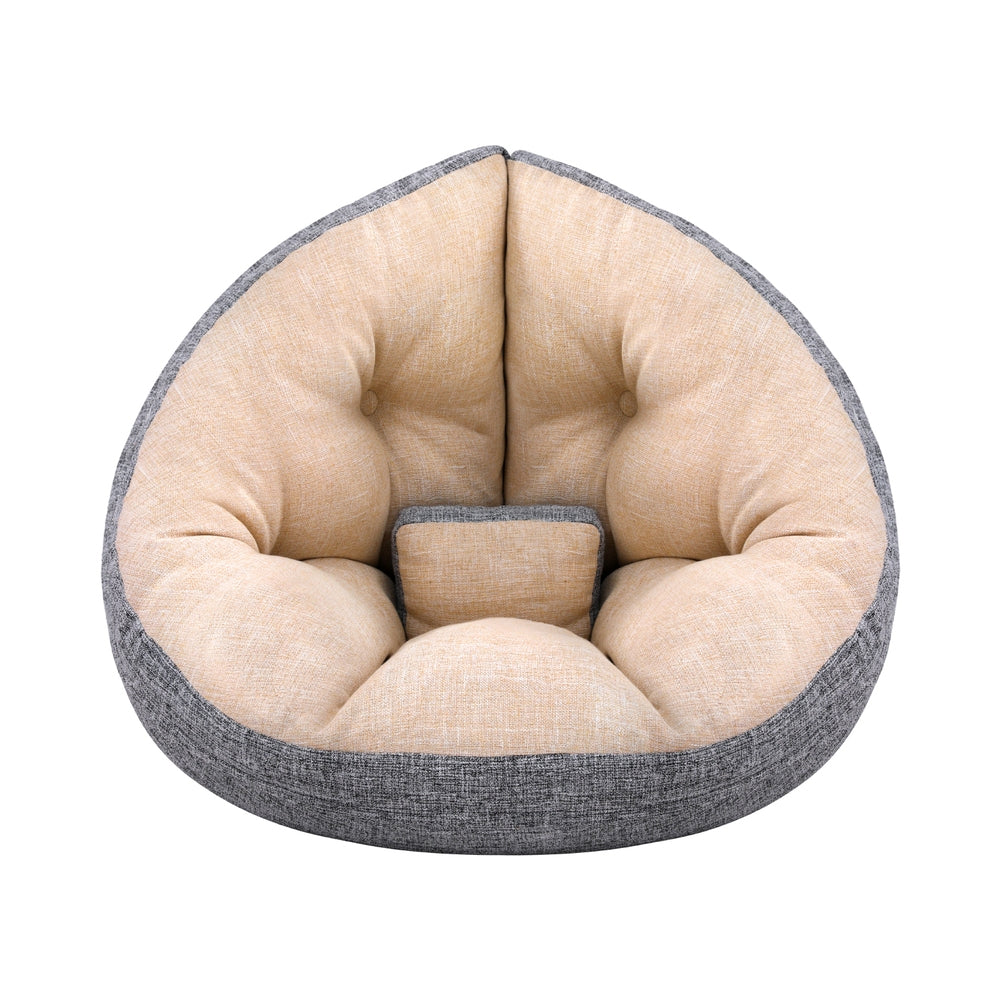 Artiss Floor Lounge Sofa Bed Chair Foldable Washable Beige Chez Guru