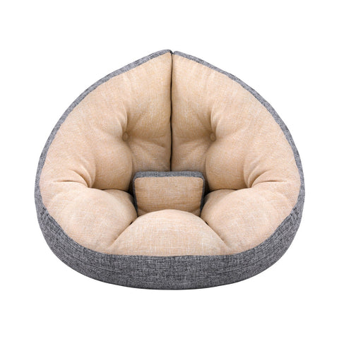 Artiss Floor Lounge Sofa Bed Chair Foldable Washable Beige Chez Guru