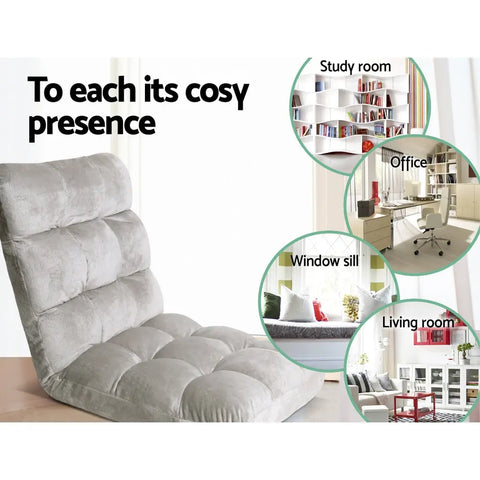 Artiss Lounge Sofa Bed Flannel Fabric Grey - Chez Guru