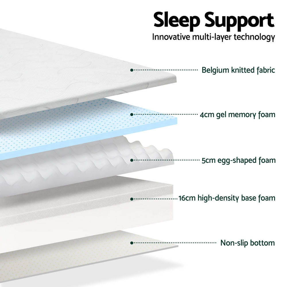 Giselle Bedding Memory Foam Mattress Bed Cool Gel Non Spring 25cm Double Chez Guru