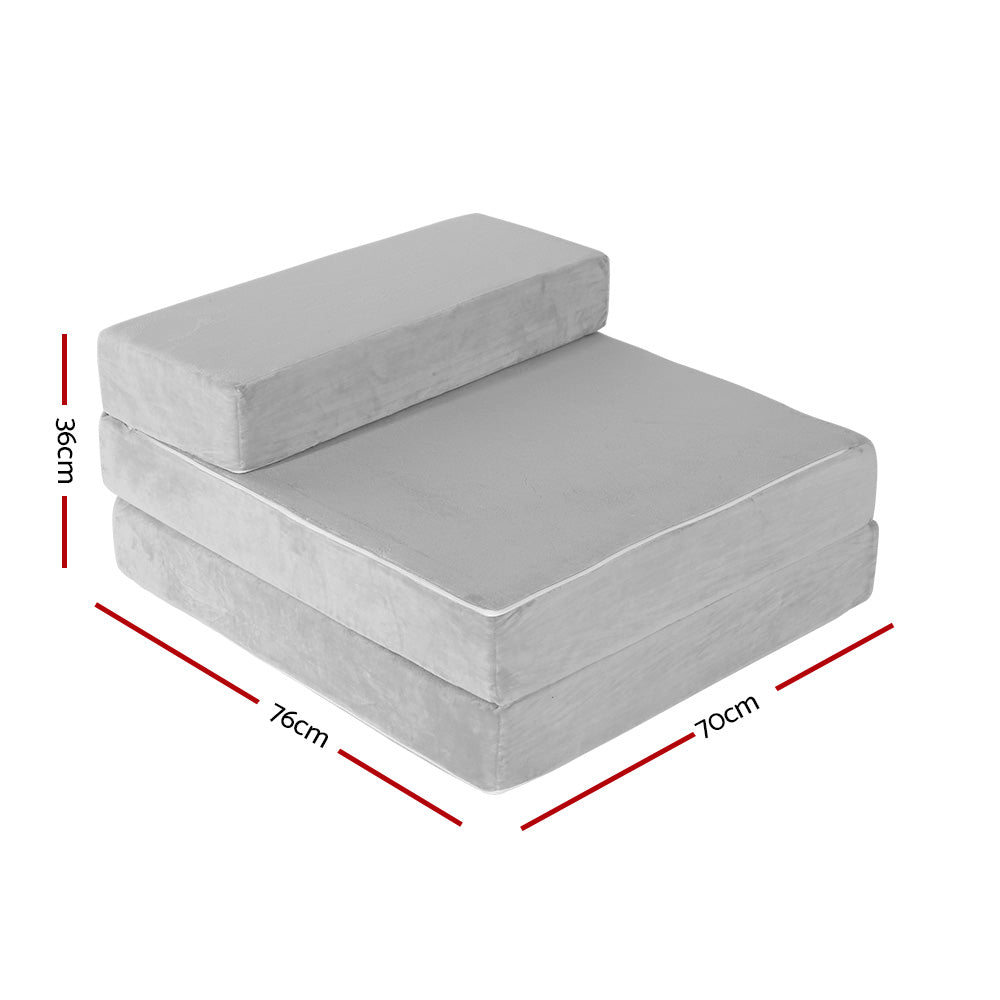 Giselle Bedding Foldable Mattress Folding Foam Bed Mat Light Grey Chez Guru
