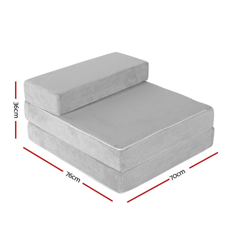 Giselle Bedding Foldable Mattress Folding Foam Bed Mat Light Grey Chez Guru