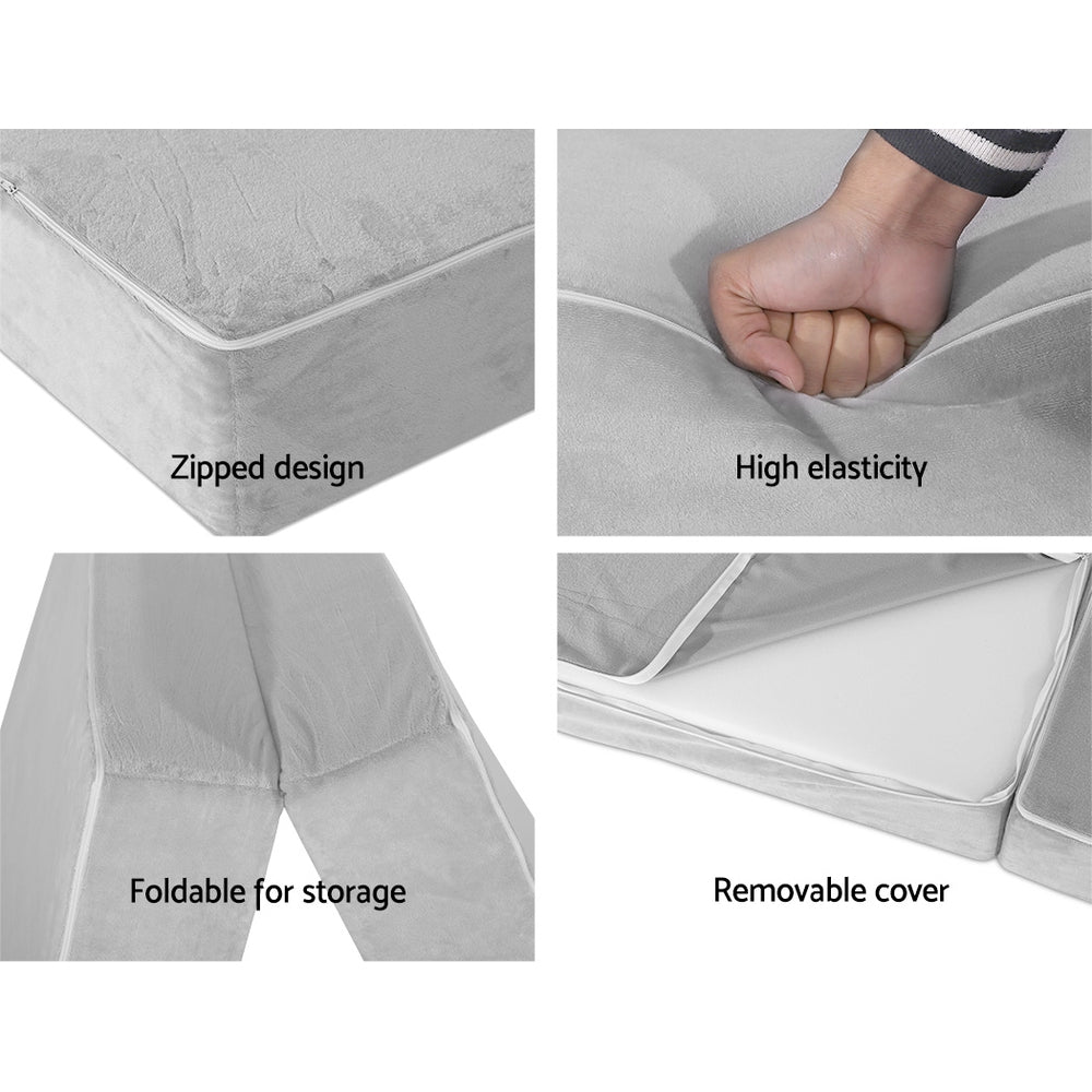 Giselle Bedding Foldable Mattress Folding Foam Bed Mat Light Grey Chez Guru