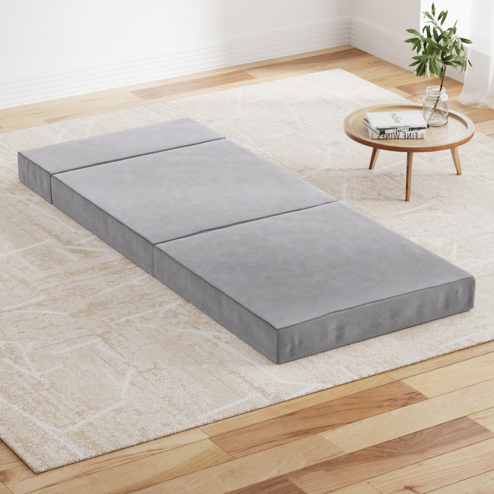 Giselle Bedding Foldable Mattress Folding Foam Bed Mat Light Grey Chez Guru