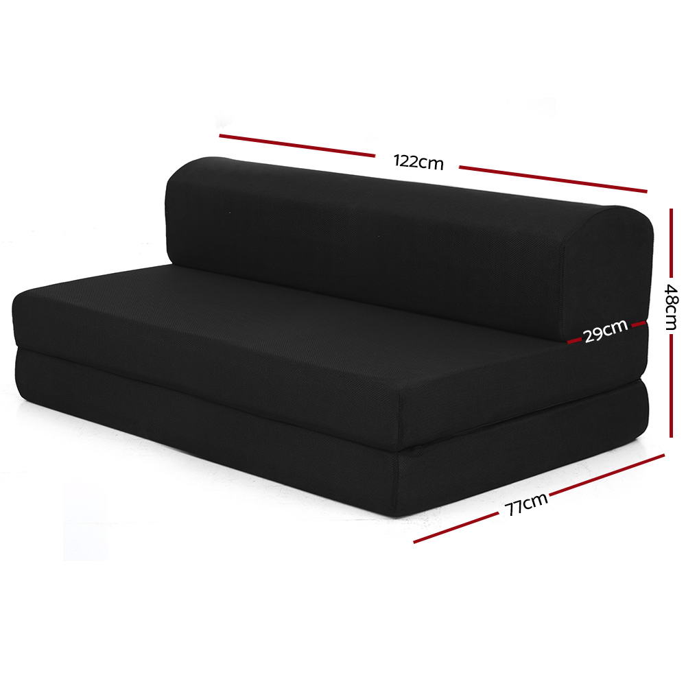Giselle Bedding Foldable Mattress Folding Foam Bed Mat Double Black Chez Guru