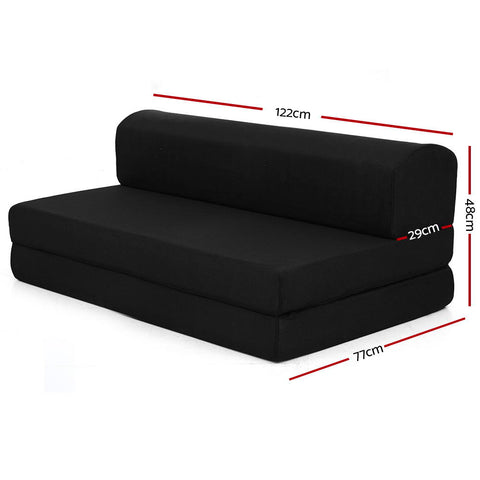 Giselle Bedding Foldable Mattress Folding Foam Bed Mat Double Black Chez Guru