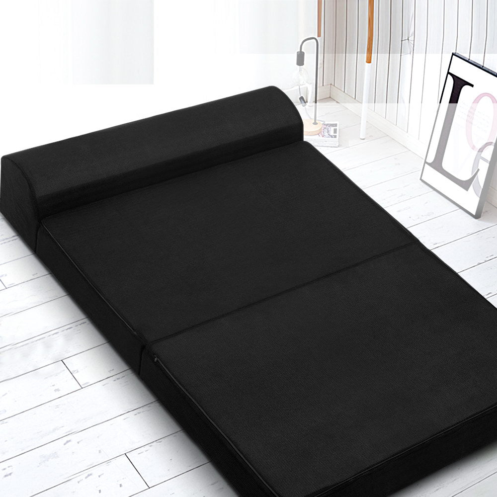 Giselle Bedding Foldable Mattress Folding Foam Bed Mat Double Black Chez Guru
