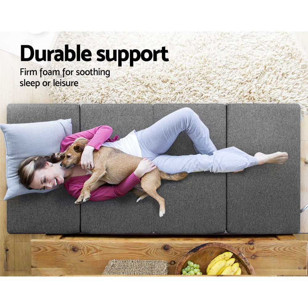 Giselle Bedding Foldable Mattress Folding Foam Single Grey Chez Guru