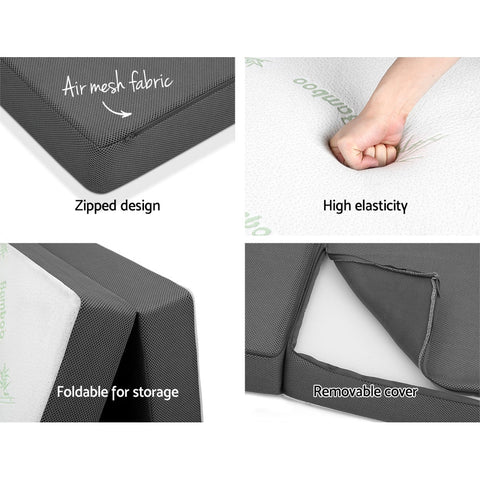 Giselle Bedding Foldable Mattress Folding Foam Single Bamboo Chez Guru