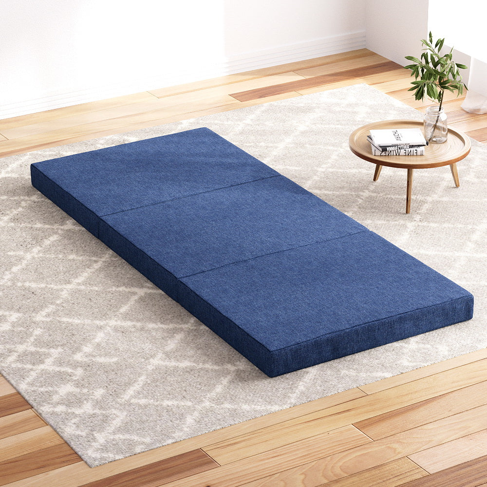 Giselle Bedding Foldable Mattress Folding Foam Single Blue Chez Guru