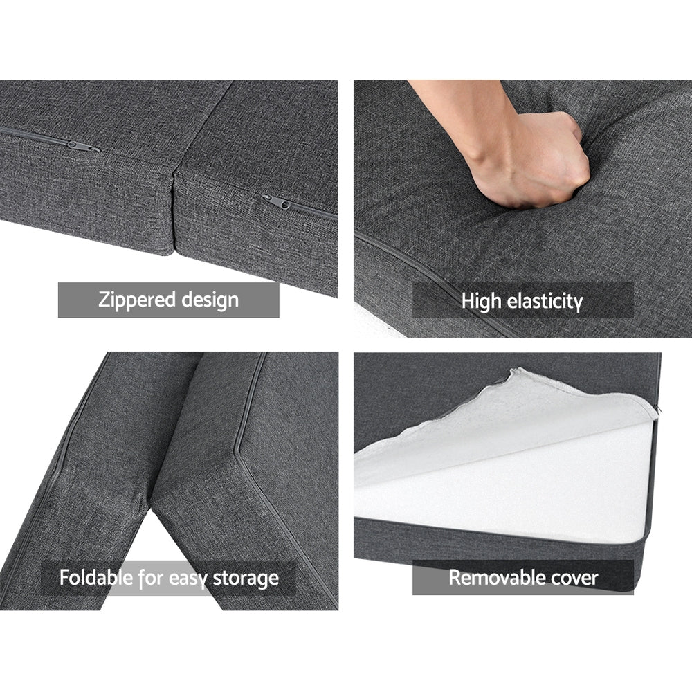 Giselle Bedding Foldable Mattress Folding Foam Queen Grey Chez Guru