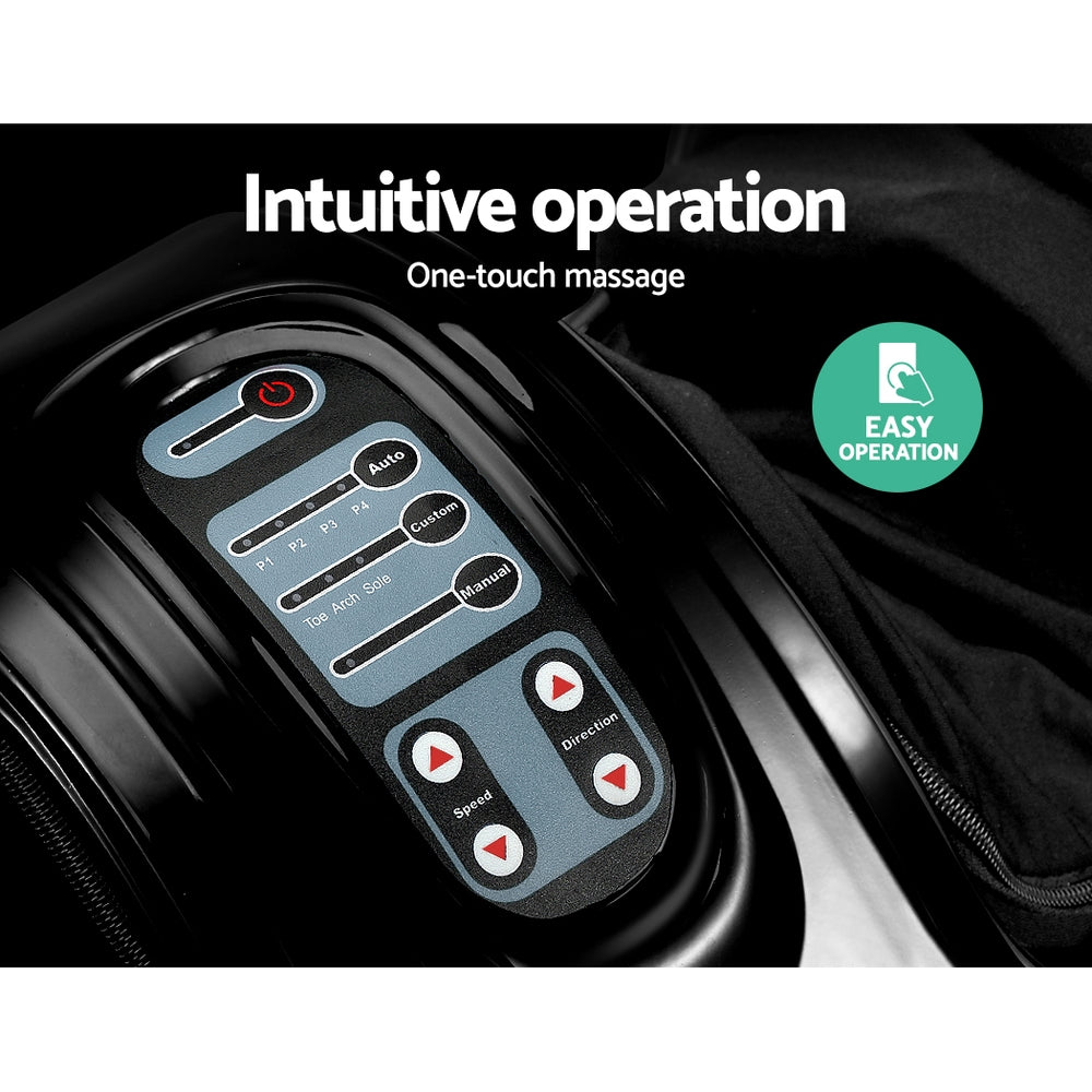 Livemor Foot Massager Shiatsu Massagers Electric Remote Roller Kneading Black Chez Guru