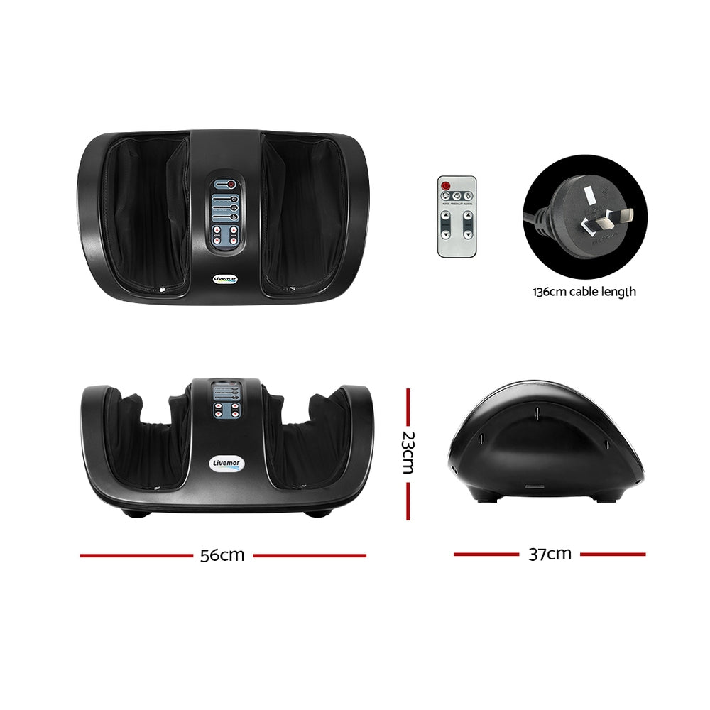 Livemor Foot Massager Shiatsu Massagers Electric Roller Kneading Calf Leg Black Chez Guru