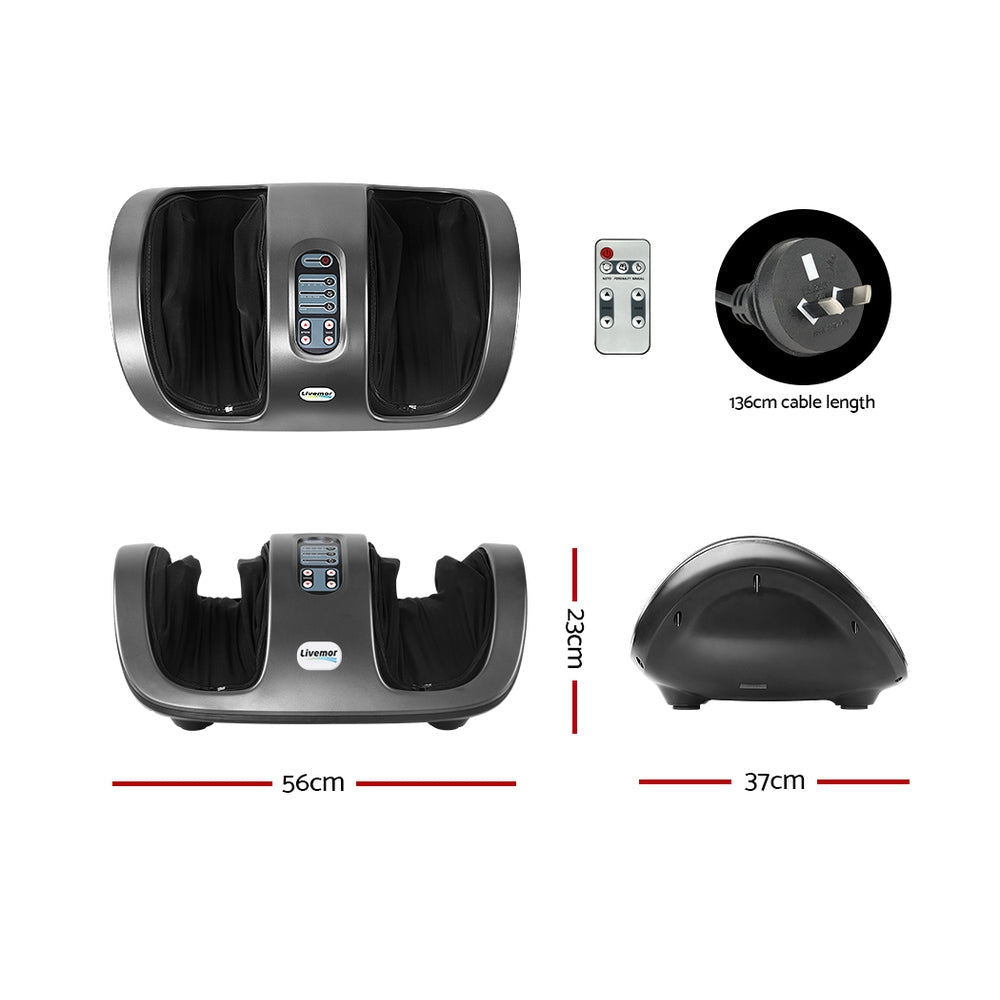 Livemor Foot Massager Shiatsu Massagers Electric Roller Kneading Calf Leg Grey Chez Guru