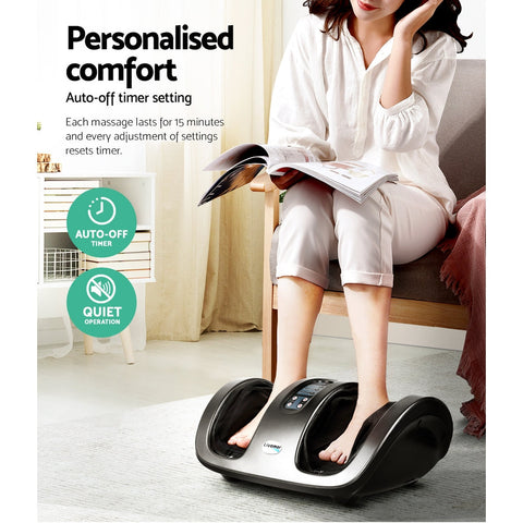 Livemor Foot Massager Shiatsu Massagers Electric Roller Kneading Calf Leg Grey Chez Guru