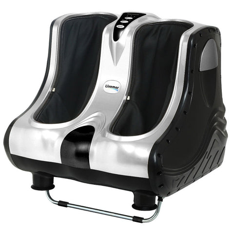 Livemor Foot Massager Massagers Shiatsu Electric Roller Ankle Calf Leg Kneading Silver Chez Guru