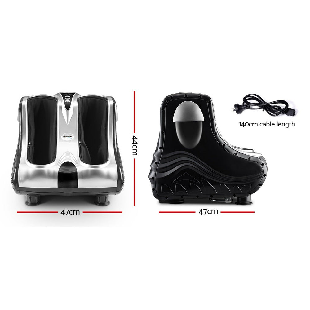 Livemor Foot Massager Massagers Shiatsu Electric Roller Ankle Calf Leg Kneading Silver Chez Guru