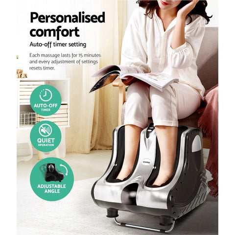 Livemor Foot Massager Massagers Shiatsu Electric Roller Ankle Calf Leg Kneading Silver Chez Guru