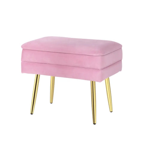 Artiss Ottoman Storage Foot Stool Vanity Velvet Pink Chez Guru