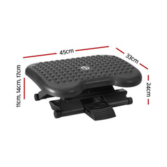 Artiss Foot Rest Stool Office Under Desk Angle Adjustable Footrest Massage Black Chez Guru