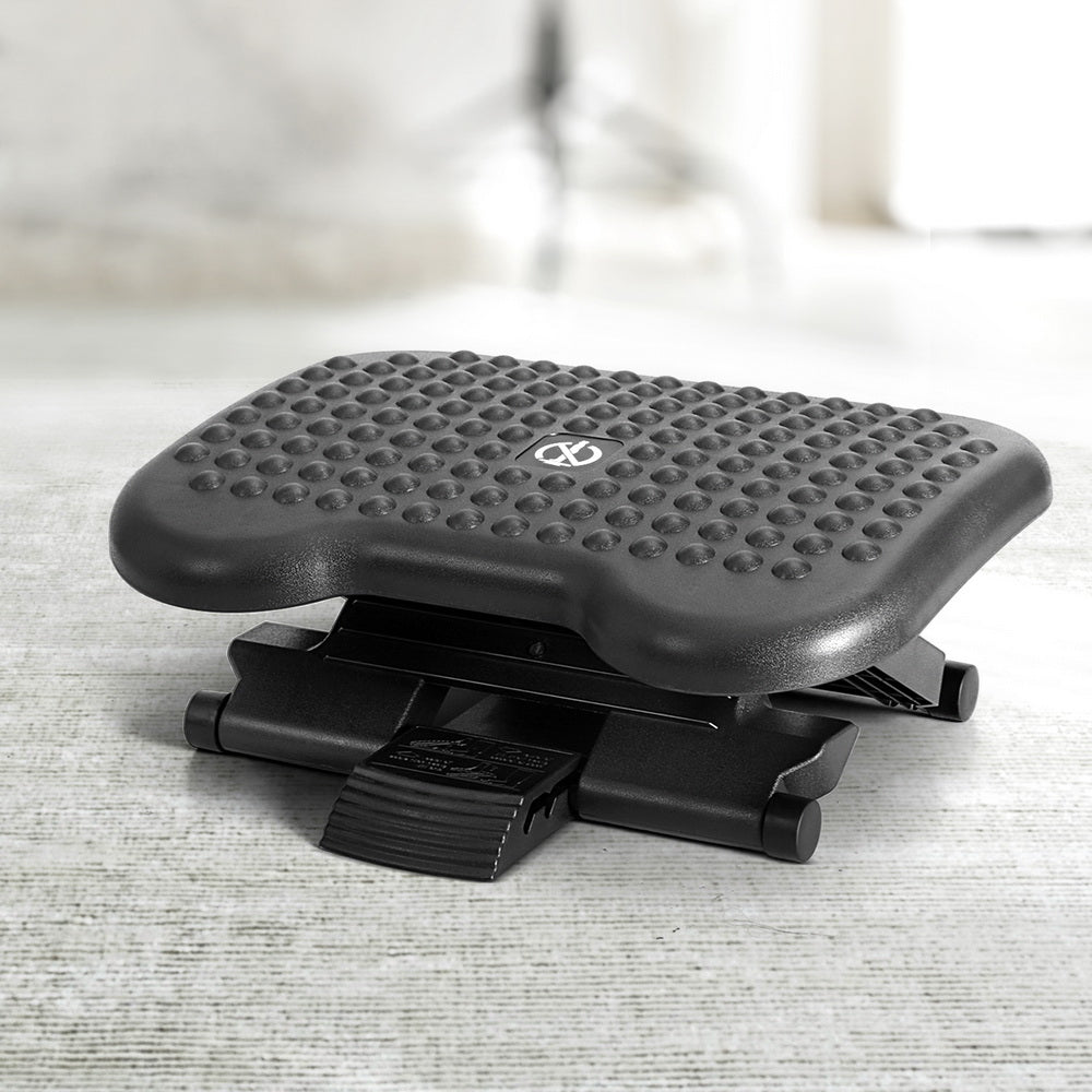 Artiss Foot Rest Stool Office Under Desk Angle Adjustable Footrest Massage Black Chez Guru