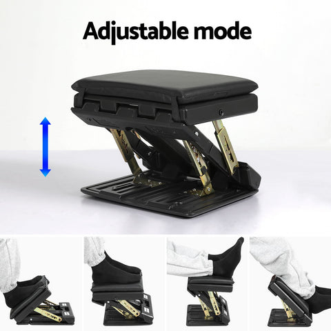 Artiss Foot Rest Stool Office Under Desk Fold Footrest Massage Cushion Pad Black Chez Guru