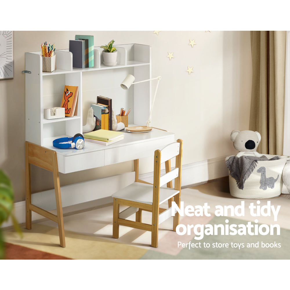 Keezi 2PCS Kids Table and Chairs Set Study Activity Toys Storage Desk Drawer Chez Guru