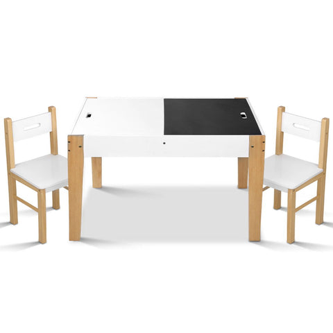 Keezi Kids Table Chair Set Children Storage Study Desk Toy Play Game Chalkboard Chez Guru