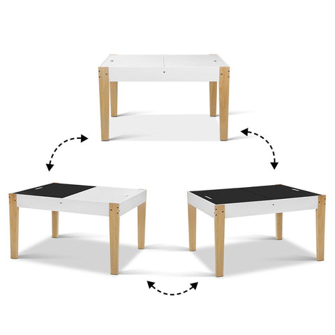 Keezi 3PCS Kids Table and Chairs Set Storage Toys Play Activity Desk Chalkboard Chez Guru
