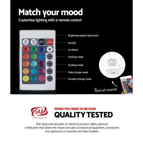 Artiss Bedside Table LED - HERES Black - Chez Guru