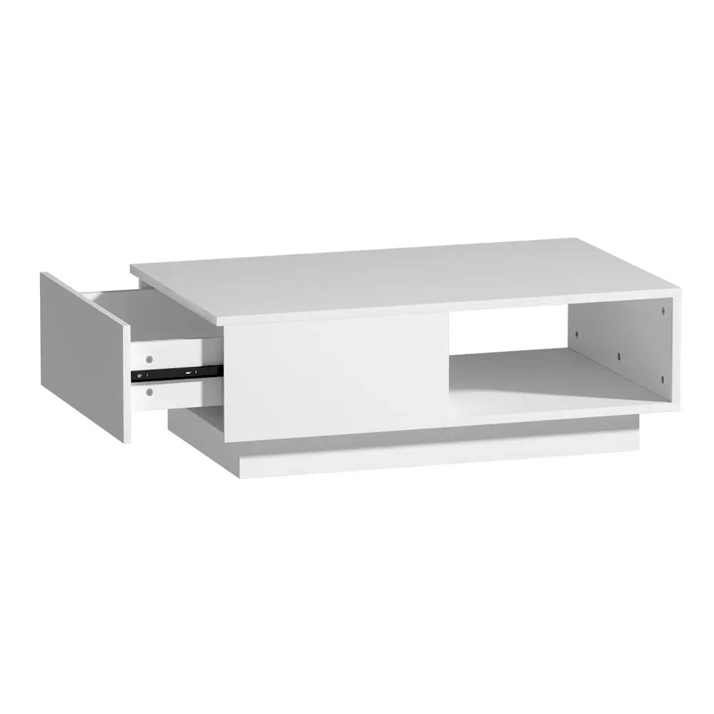 Artiss Coffee Table Led Lights White - Chez Guru