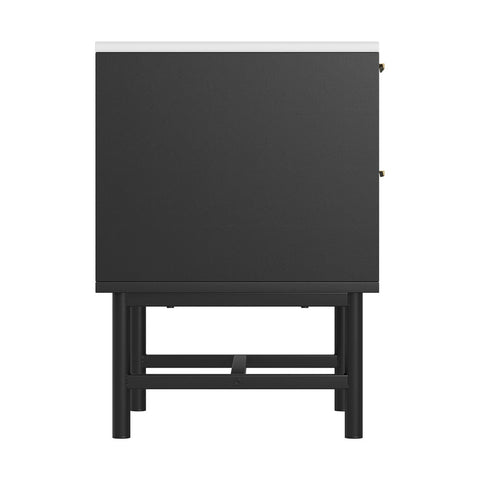 Artiss Bedside Table 2 Drawers - Black Chez Guru