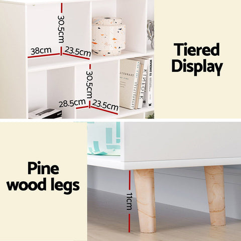 Artiss Bookshelf 3 Tiers 10 Cubes - CORA White Chez Guru