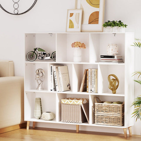 Artiss Bookshelf 3 Tiers 10 Cubes - CORA White Chez Guru