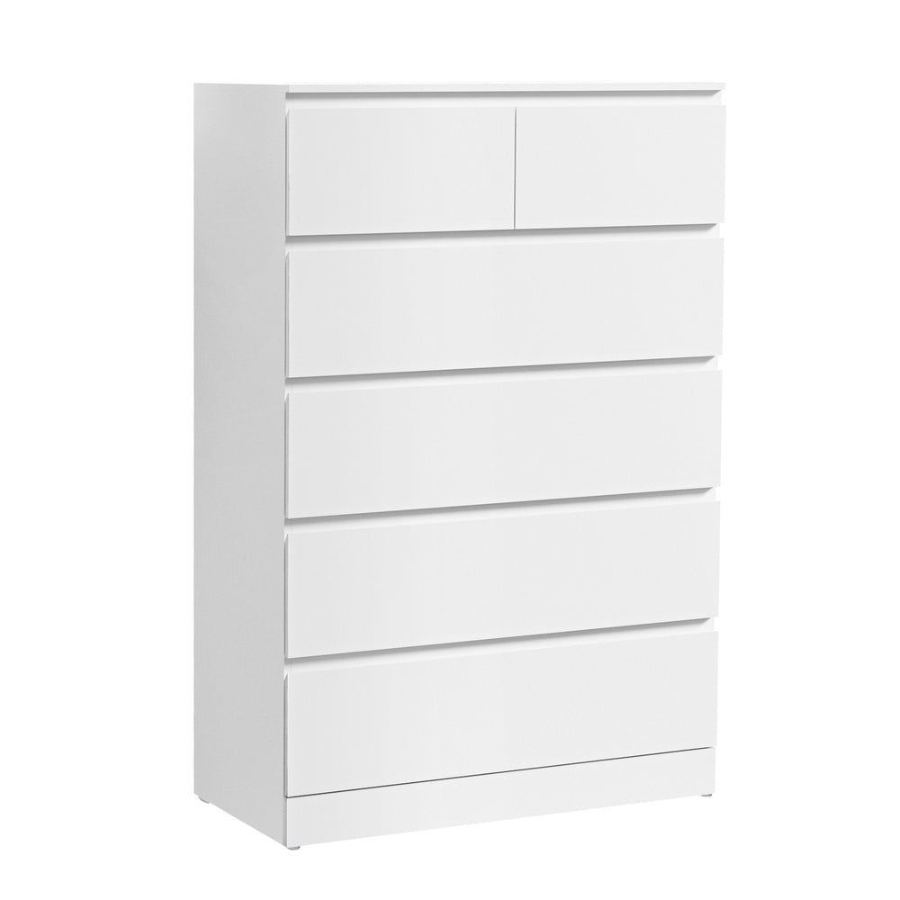 Artiss 6 Chest of Drawers - PEPE White Chez Guru